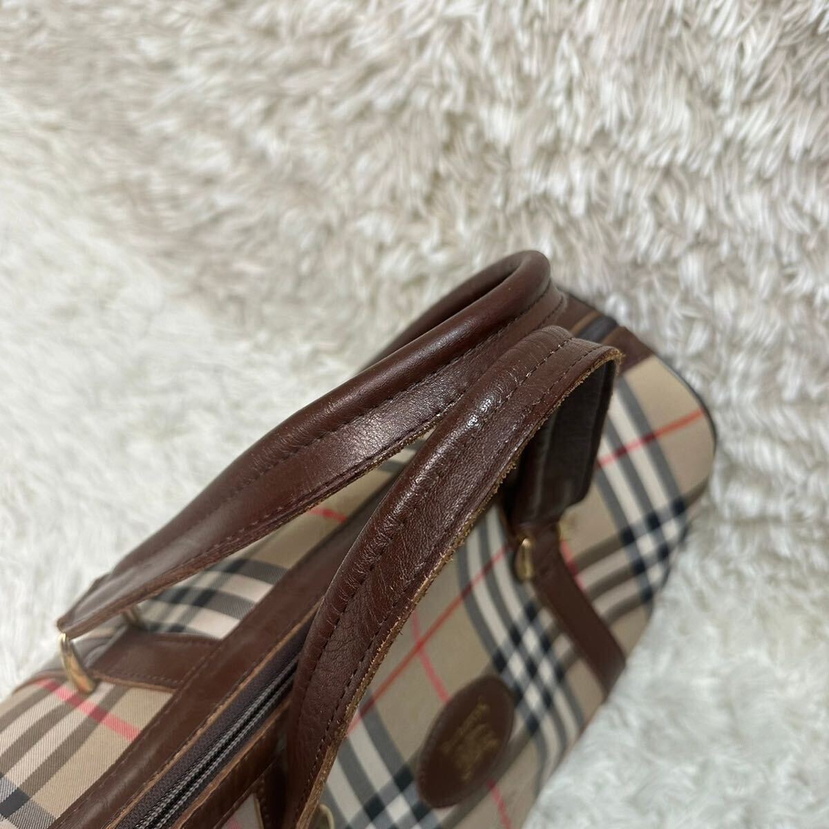  Burberry [ популярный дизайн ]Burberrys сумка "Boston bag" ручная сумочка noba проверка Shadow шланг кожа BURBERRY Burberry z