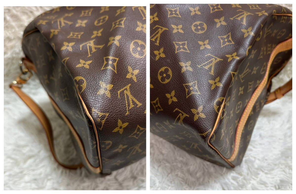 LOUIS VUITTON ルイ ヴィトン LV モノグラム キーポル 55 ボストン バッグ ハンド ショルダー M41424 ブラウン 旅行 トラベル カバン 1円〜の画像4