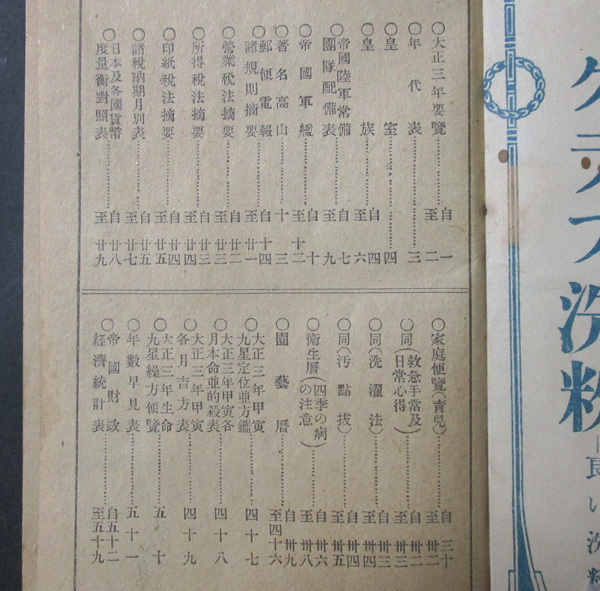 73【大正期】大正三年毎日便覧　大阪毎日新聞附録　帝國軍艦他_画像2