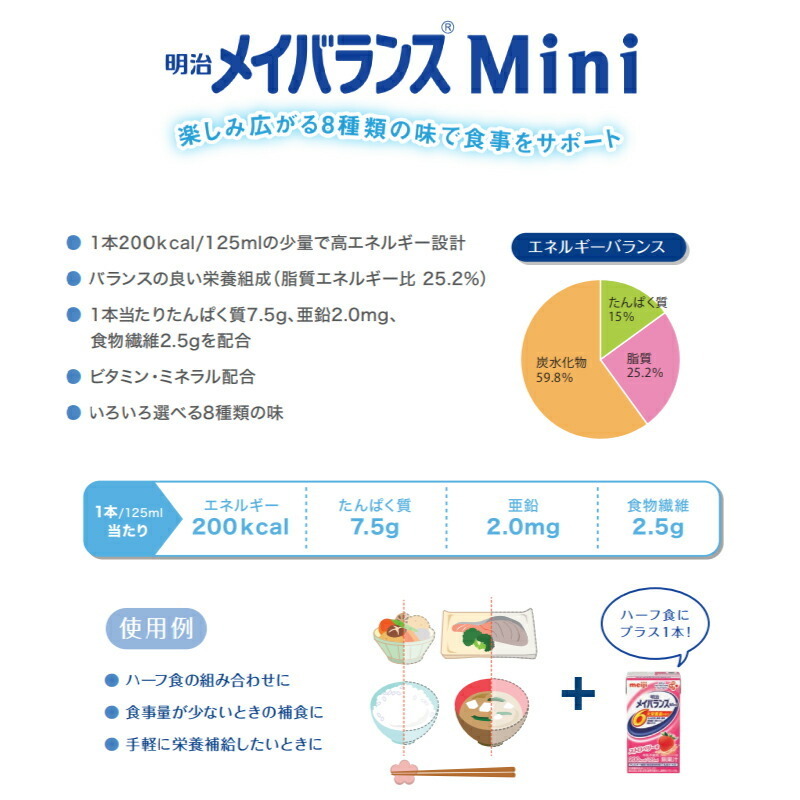  уход еда mei баланс mini 24шт.@ карамель тест mei баланс Mini 125ml 200kcal Meiji высота калории еда питание пассажирский еда 