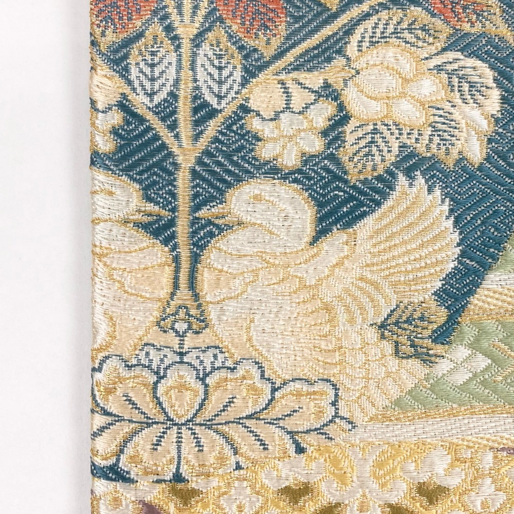 袋帯 全通 刺繍 金糸 花 鳥 唐草 桐 牡丹 梅 ゴールド マルチカラー 帯丈432cm 帯幅31cm y172-2603410【Y商品】和装 着物 14