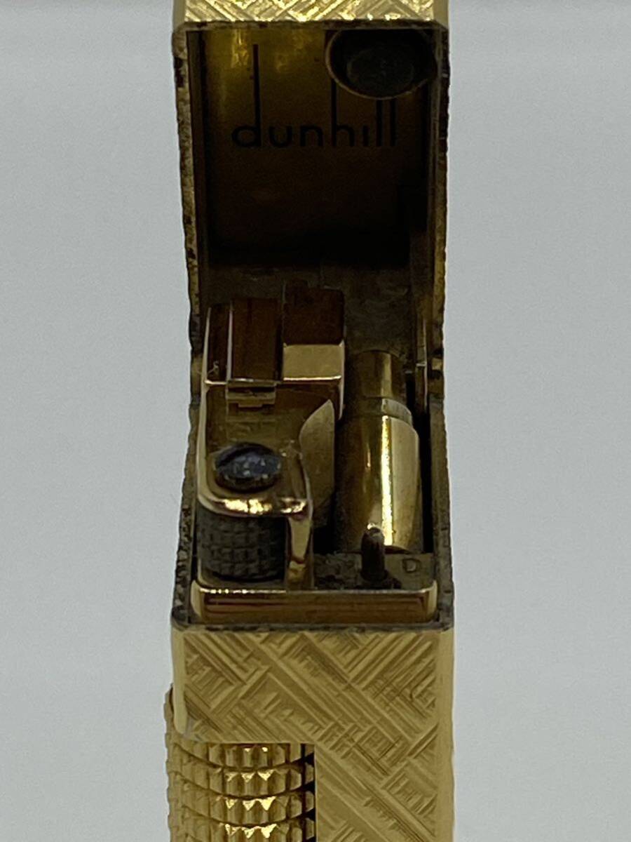 (I365a) dunhill ダンヒル ライター ガスライター クロスカット ゴールド 動作未確認・未点検・現状品の画像8