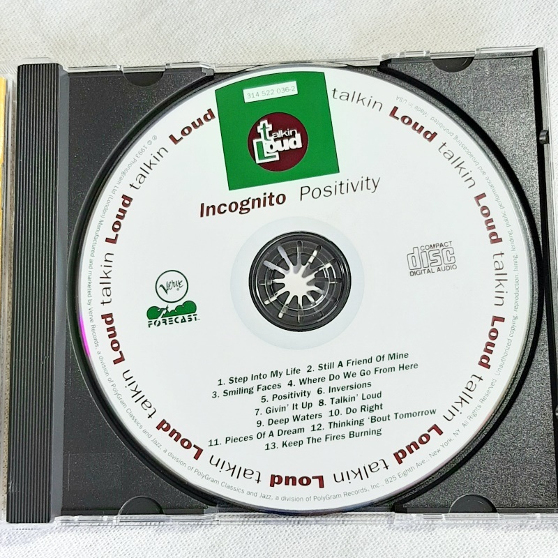 incognito「POSITIVITY」＊メイザ・リークのヴォーカル・ワークは必聴。未だ色褪せない名曲「Still A Friend Of Mine」収録 ＊1993年作の画像4