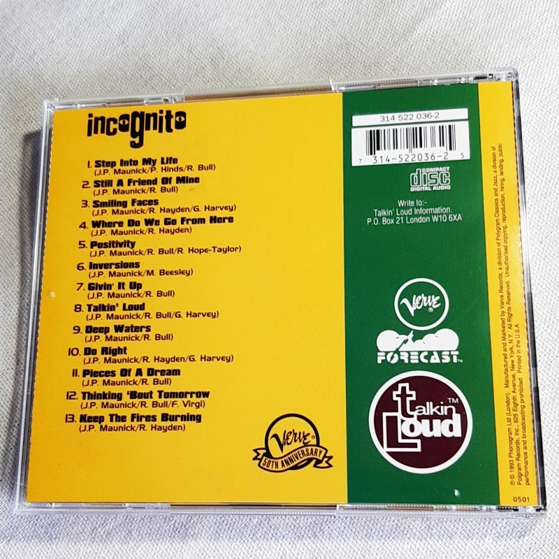 incognito「POSITIVITY」＊メイザ・リークのヴォーカル・ワークは必聴。未だ色褪せない名曲「Still A Friend Of Mine」収録 ＊1993年作の画像2