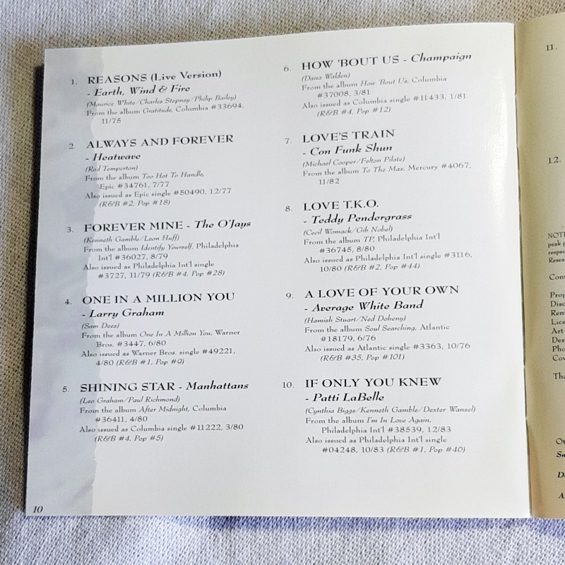 V.A.「Smooth Grooves:A Sensual Collection Volume.1」＊Earth,Wind and Fire,Heatwave,The O'jays,Larry Graham,Manhattans and more_画像5