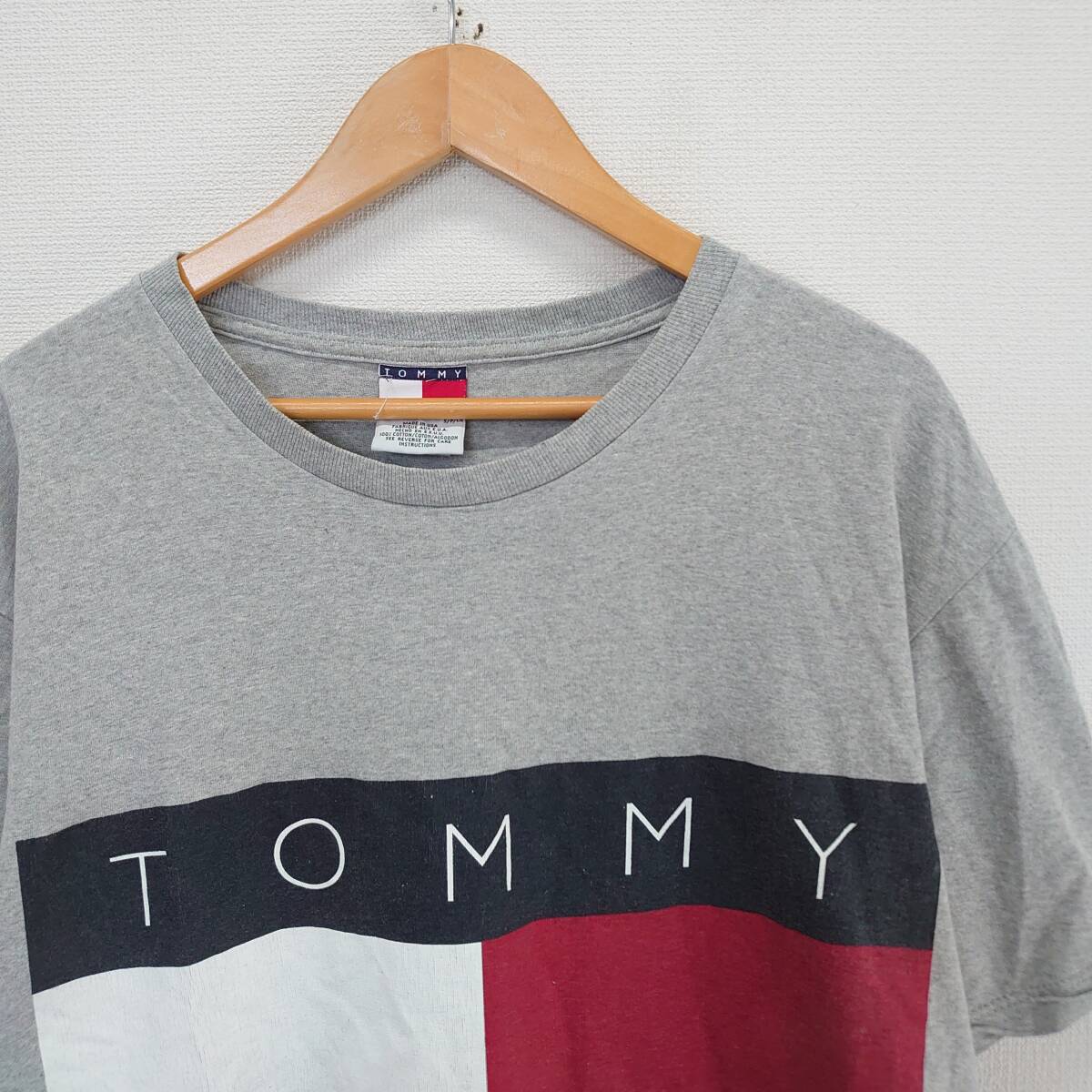 TOMMY HILFIGER トミー ヒルフィガー USA製 90’s ロゴプリント 半袖Tシャツ S 10108263の画像3