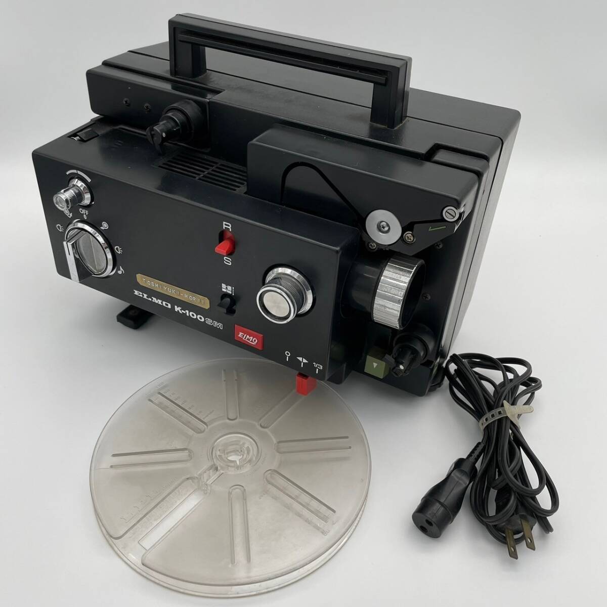 EY0328-4.. machine ELMO Elmo K-100SM 8mm projector electrification verification settled Showa Retro collection present condition goods 100 size 