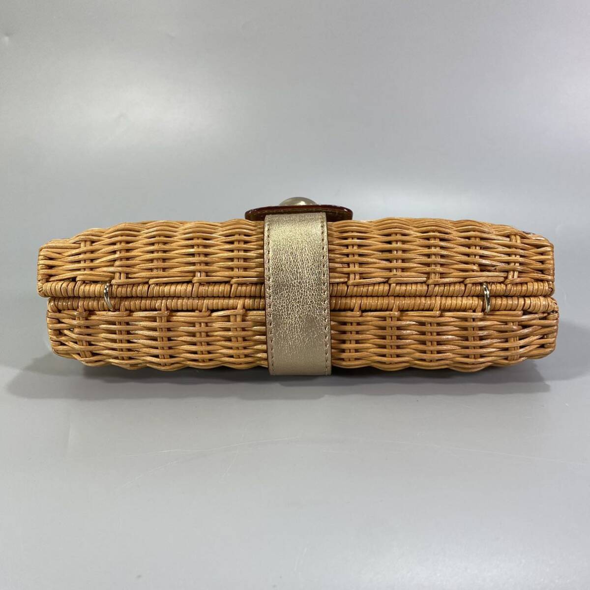 Kate Spade New York shoulder bag basket × leather Gold braided Kate Spade basket handbag chain bag shoulder ..