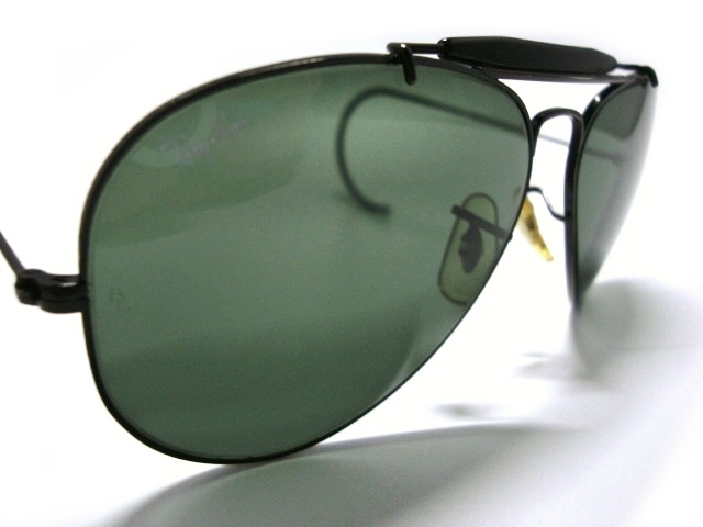 希少Vintage B&L RayBan OUTDOORSMANボシュロムBLアメリカUSAアウトドアーズマンG15 ブラックmetalメタル ティアドロップBlackサングラス黒_画像5