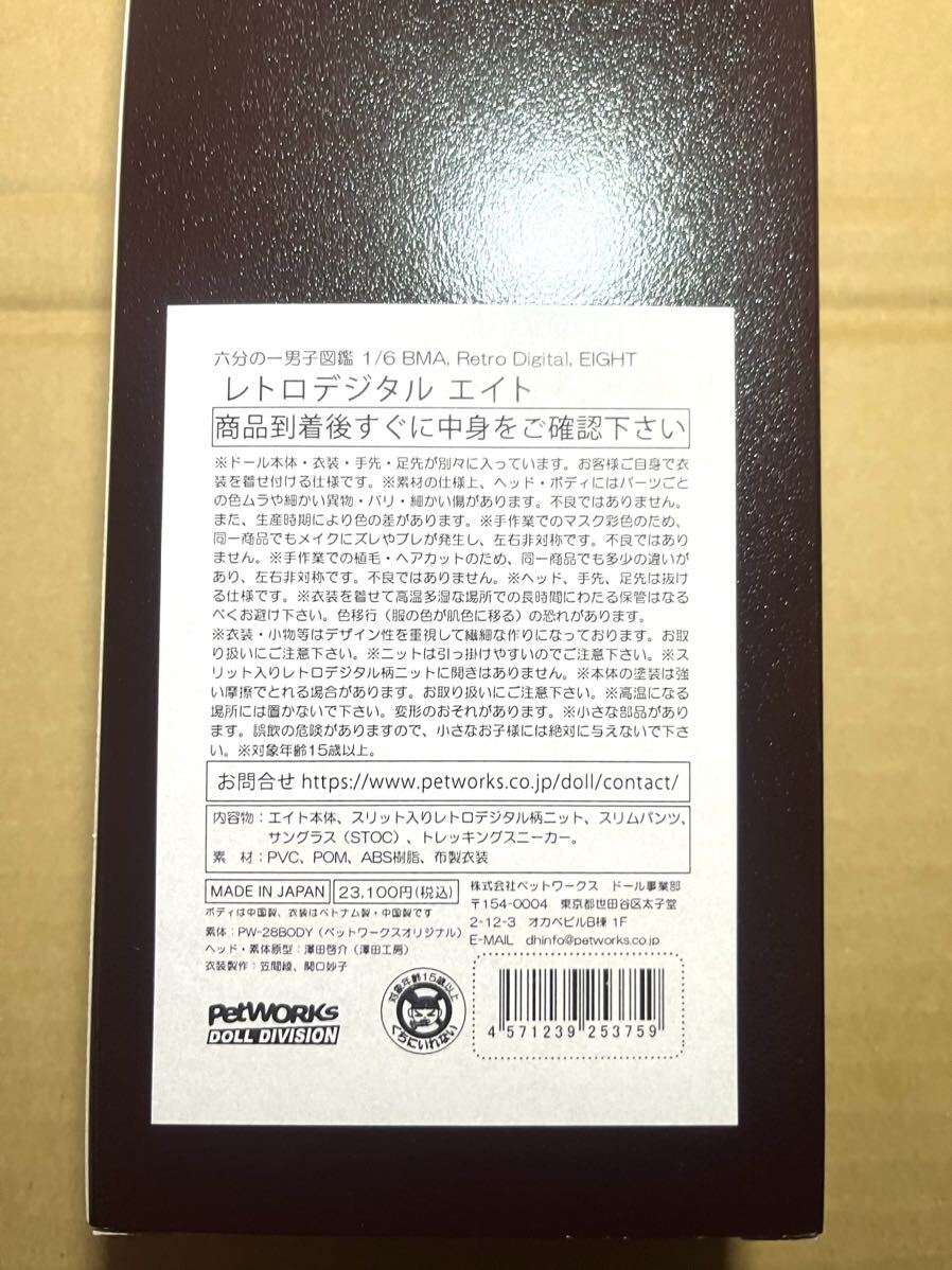 レトロデジタル エイト 六分の一男子図鑑  ボディ 手首の破損あり カスタムドールの画像8