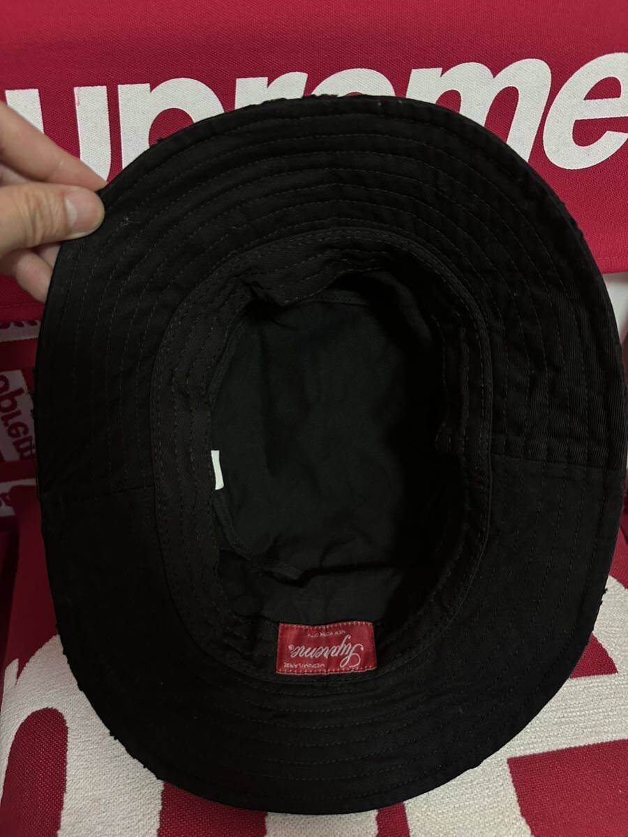 ☆超激レア☆Supreme Lasered Twill Crusher Black 23SS シュプリーム レイザー ツイル クラッシャー ブラック ハット バケハ_画像7