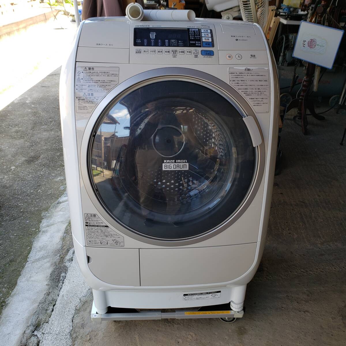 J-723 HITACHI 日立 [ななめ型ドラム式洗濯乾燥機（9kg）右開きBD-V3500L 2013式 動作確認済み_画像1