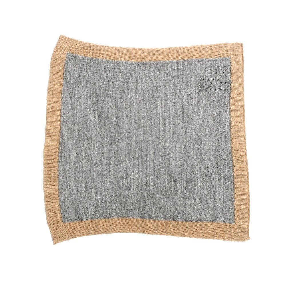 [ used ] arte .jana-reArtigianale wool knitted pocket square Brown 