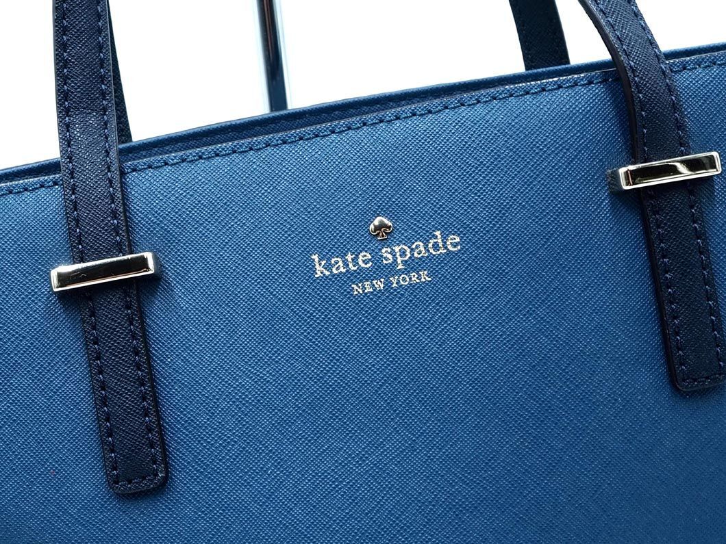 kate spade ケイトスペード レザー トート バッグ 青 ■■ ☆ edb5 レディース_画像2