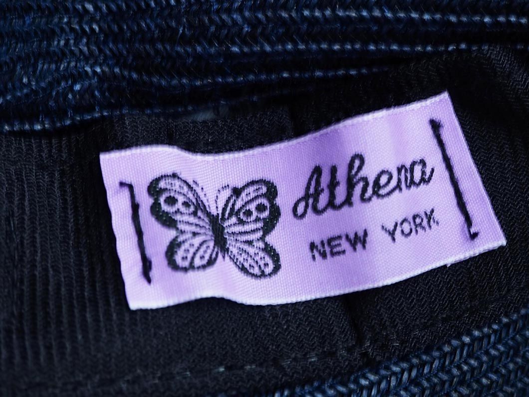 Athena New York アシーナニューヨーク リボン ストロー ハット 紺 ■◇ ☆ edb5 レディースの画像6