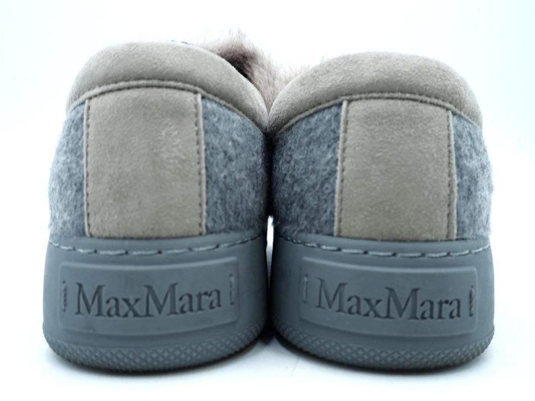 Max Mara マックスマーラ リアルファー 厚底 スニーカー size36（23ｃｍくらい）/グレーｘベージュ ◇■◎ ☆ edb8 レディースの画像4