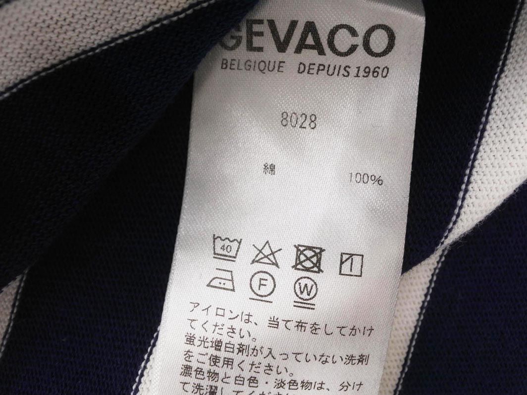 GEVACO ゲバコ ポケット ボーダー ボートネック カットソー size38/白ｘ紺 ■◇ ☆ eda1 メンズ_画像4