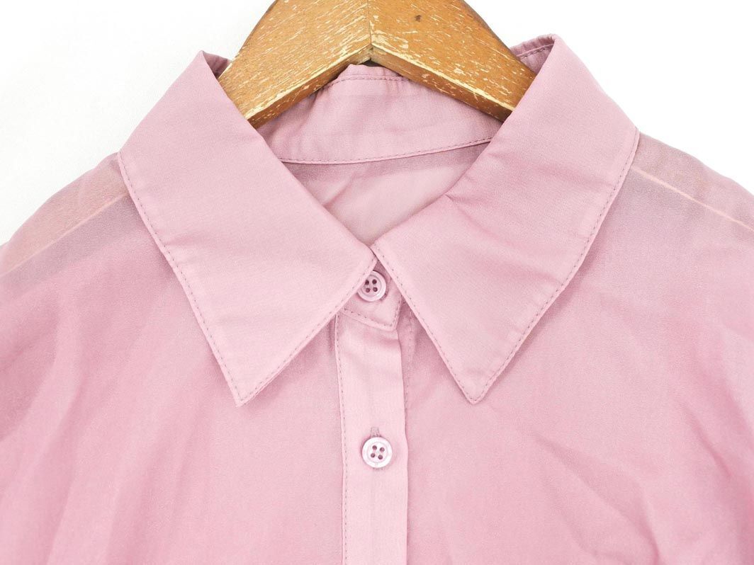  cat pohs OK INGNI wing sia- Bick Silhouette blouse shirt sizeM/ pink #* * eda2 lady's 