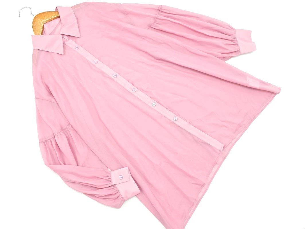  cat pohs OK INGNI wing sia- Bick Silhouette blouse shirt sizeM/ pink #* * eda2 lady's 