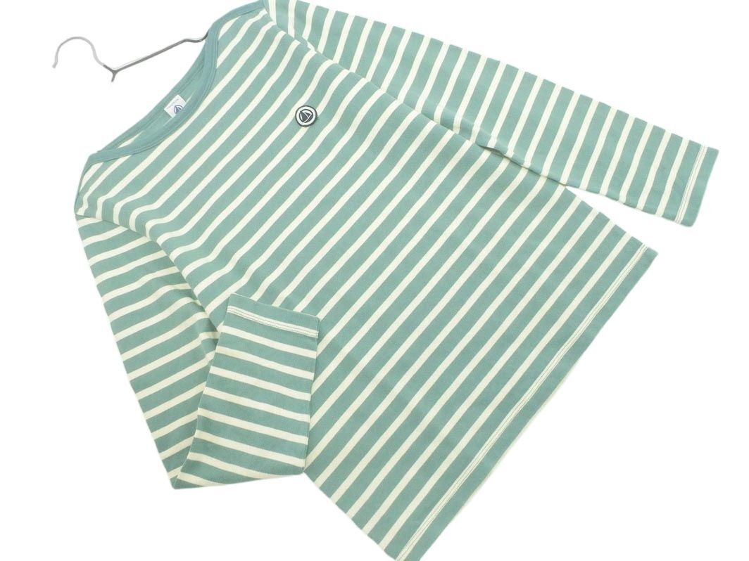 PETIT BATEAU プチバトー ボーダー カットソー size152cm/アイボリーｘ緑 ■◇ ☆ eda4 子供服_画像1