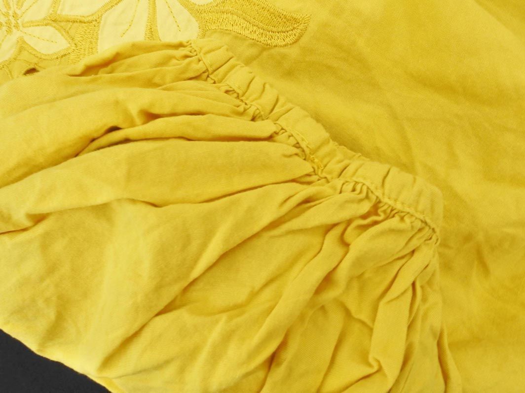 JEANASIS Jeanasis embroidery short blouse shirt sizeF/ yellow #* * eda5 lady's 