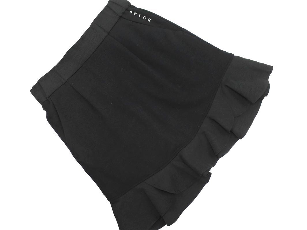  new goods RNAa-ruene- frill skirt sizeM/ black #* * eda9 lady's 