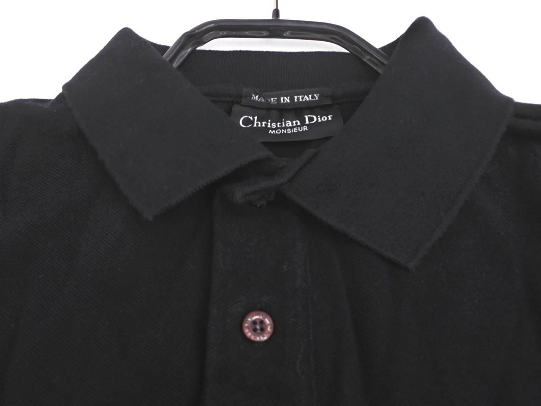 Christian Dior クリスチャンディオール 刺繍 ポロシャツ size50/黒 ■■ ☆ edb0 メンズ_画像2