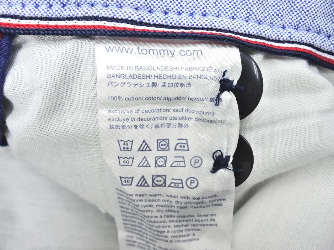 TOMMY HILFIGER トミーヒルフィガー 迷彩 ストレート パンツ size32/紺 ■■ ☆ edb1 メンズの画像4