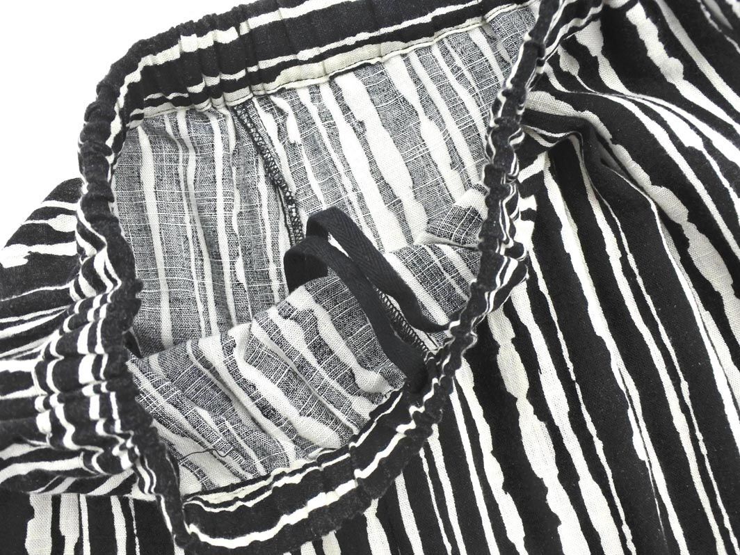 LEPSIMrepsi.m Lowrys Farm linen. total pattern Easy pants sizeM/ white x black #* * edb2 lady's 