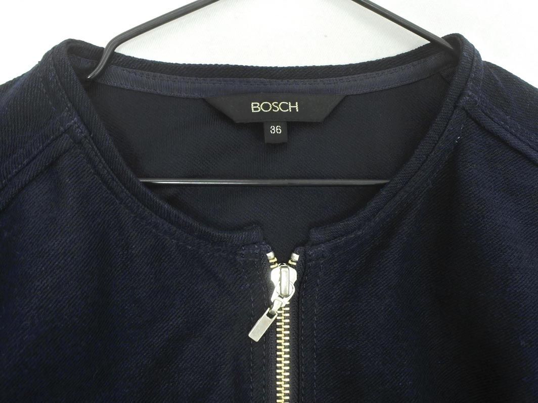 BOSCH Bosch linen.7 минут рукав Zip выше кардиган size36/ темно-синий #* * edb5 женский 
