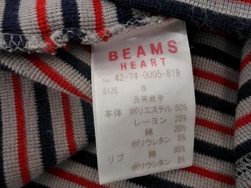 BEAMS HEART ビームスハート ボーダー 7分袖 カットソー sizeS/グレーｘ紺ｘ赤 ■◇ ☆ edb5 メンズ_画像6