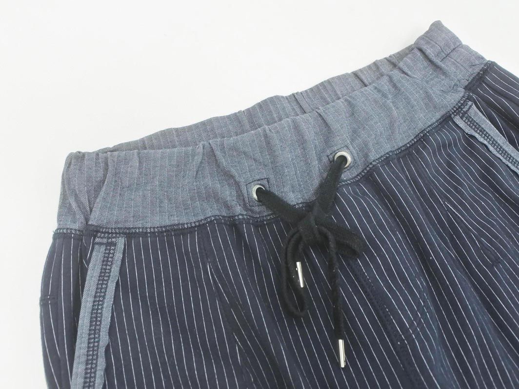  van yard storm stripe Easy tapered pants size0/ navy blue #* * edb6 lady's 