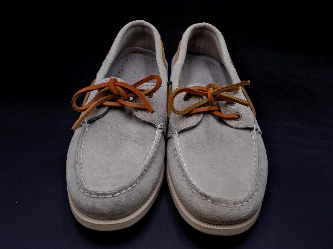 SPERRY TOPSIDER スペリートップサイダー スウェード デッキ シューズ size18(26cm位）/ベージュ ◇■ ☆ edb9 メンズの画像3