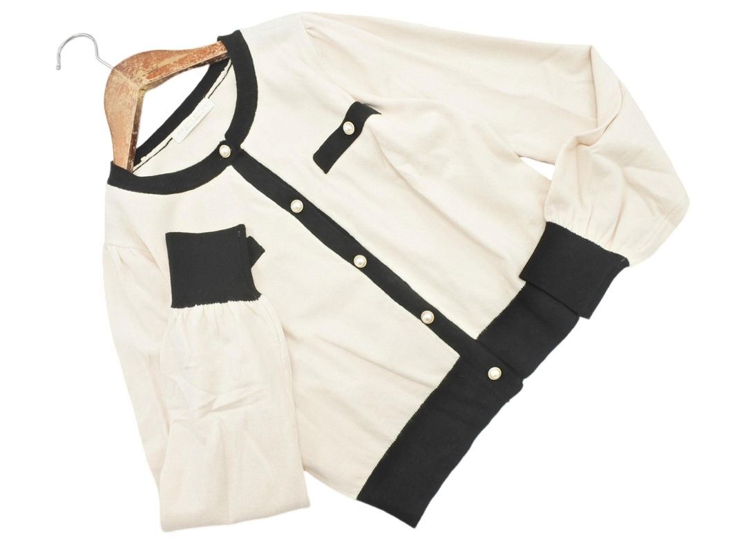 PROPORTION Proportion Body Dressing cardigan sizeM/ eggshell white x black #* * edb9 lady's 