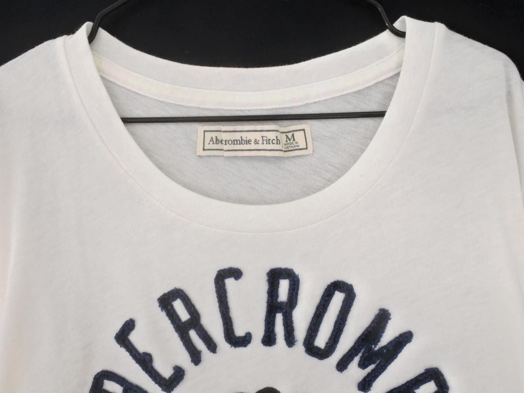 Abercrombie & Fitch アバクロンビー＆フィッチ ロゴ Tシャツ sizeM/白 ■◆ ☆ edc3 レディース_画像2