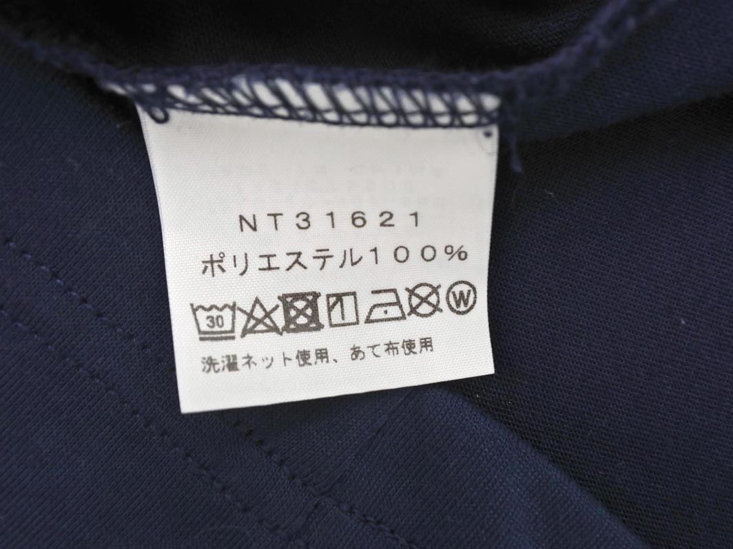 ネコポスOK THE NORTH FACE ザノースフェイス NT31621 ロゴ プリント Tシャツ sizeM/紺 ■◆ ☆ edc3 レディース_画像4