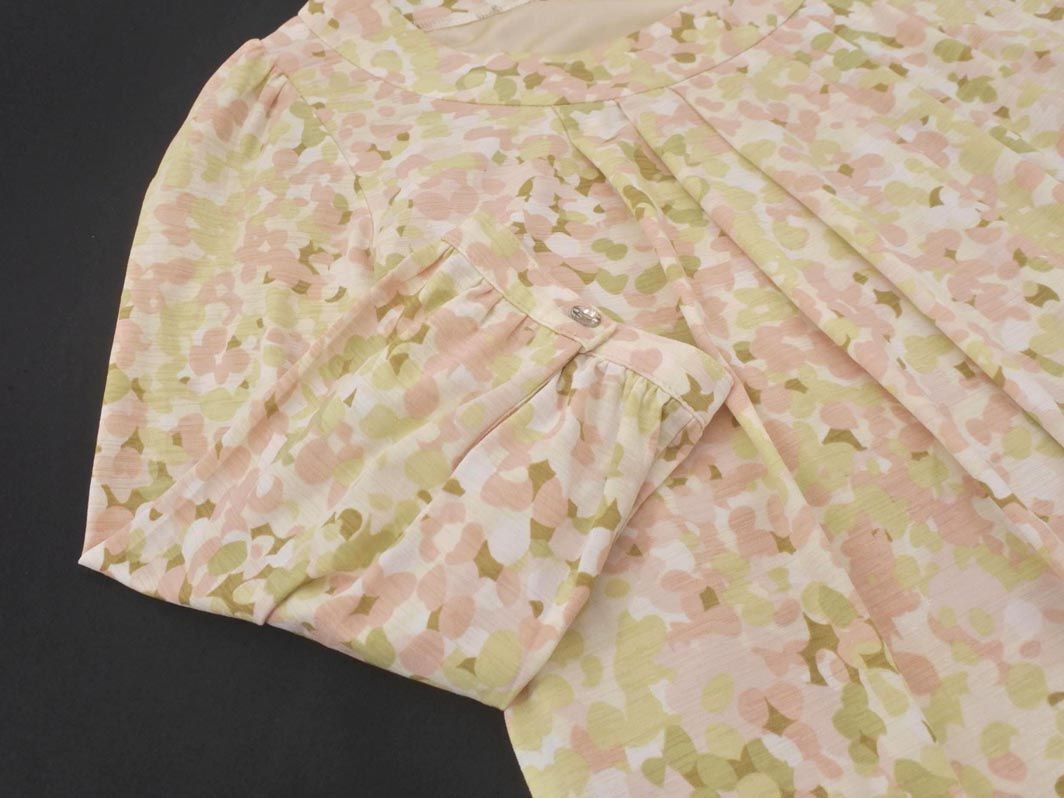 MICHEL KLEIN Michel Klein total pattern tuck I line One-piece size38/ eggshell white x pink #* * edc2 lady's 