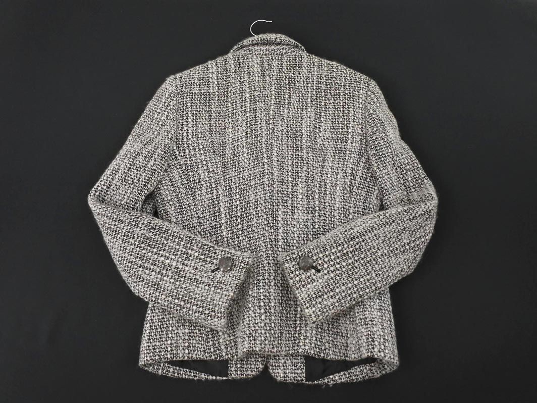 MK KLEIN+ M ke- clamp ryus wool . tweed tailored jacket size40/ white x black *# * dka7 lady's 