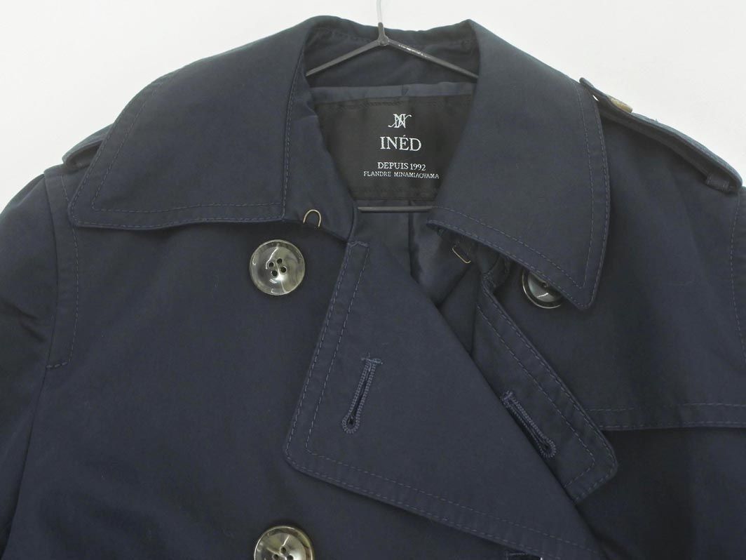 INED Ined trench coat size7/ navy blue #* * edc6 lady's 