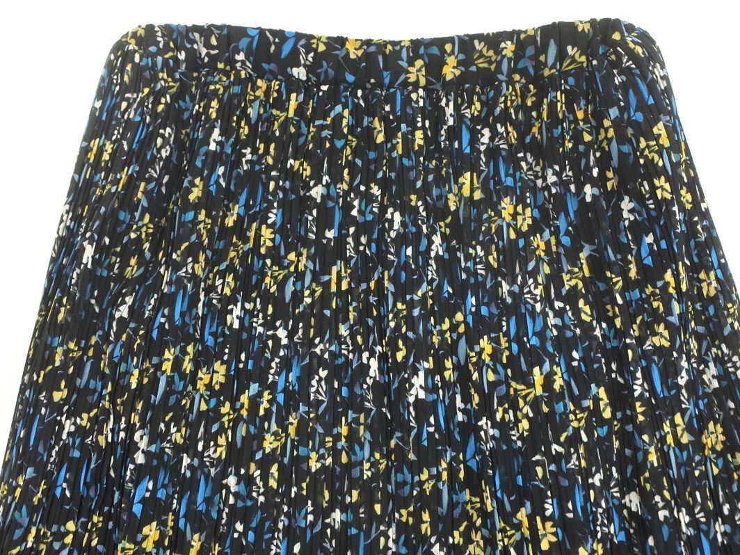 UNTITLED Untitled chiffon total pattern pleated skirt size1/ black #* * edc6 lady's 