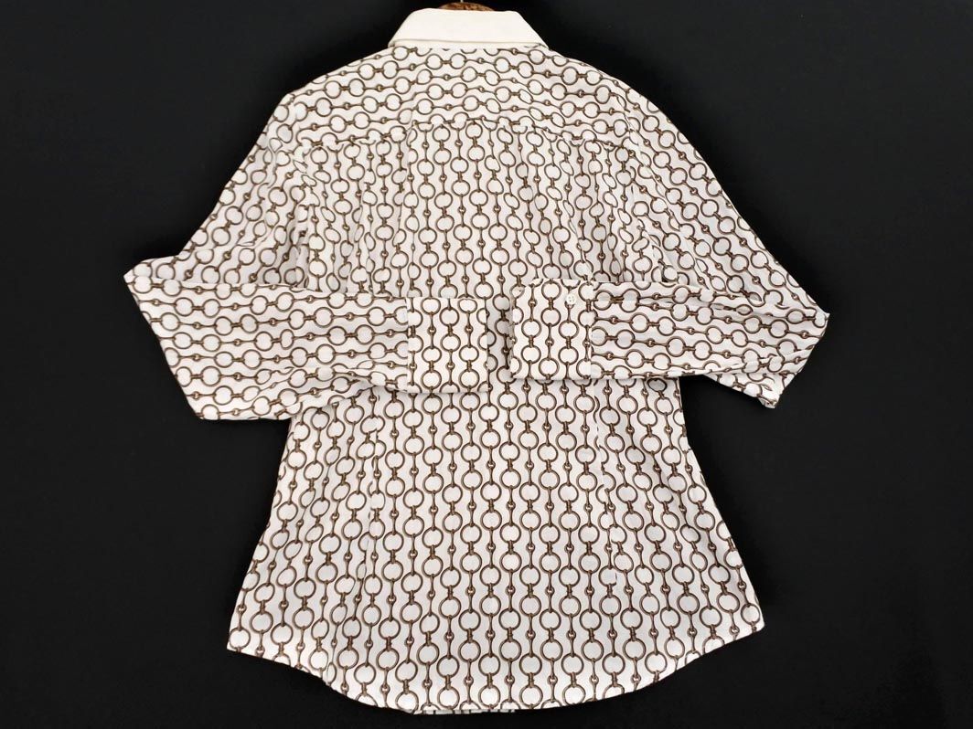  cat pohs OK Nara Camicie total pattern shirt size0/ white x beige #* * edc5 lady's 