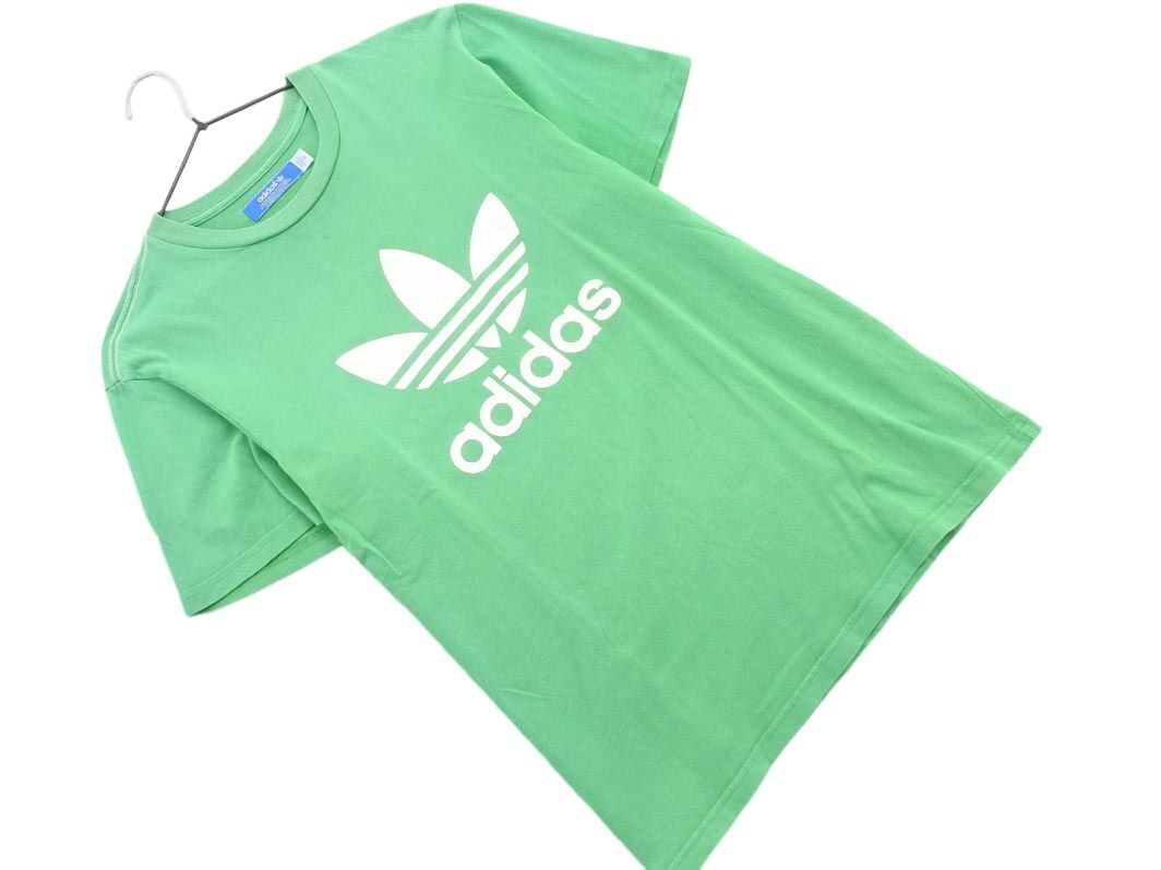 adidas originals アディダスオリジナルス ロゴ プリント Tシャツ sizeM/緑 ■◆ ☆ edc5 メンズ_画像1