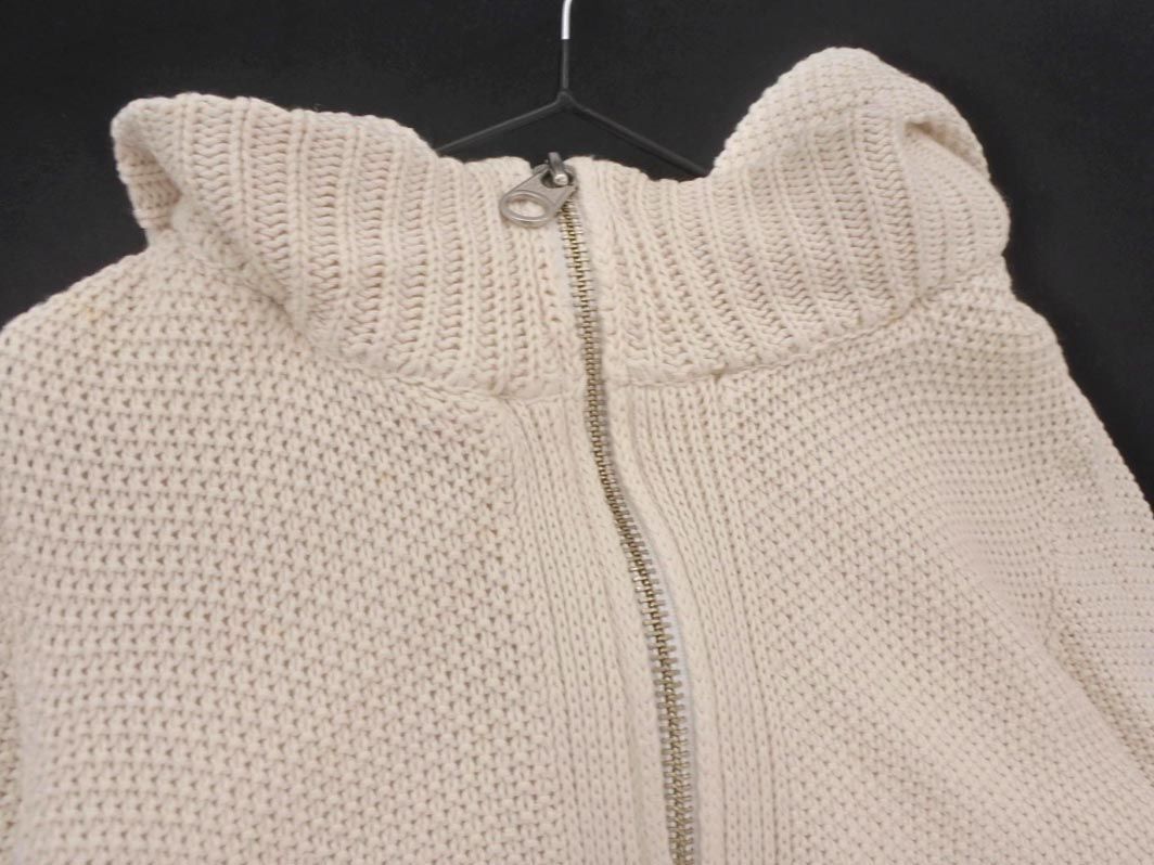  Anne shunt man linen.2WAY knitted cardigan Zip up Parker size38/ ivory #* * edc6 lady's 