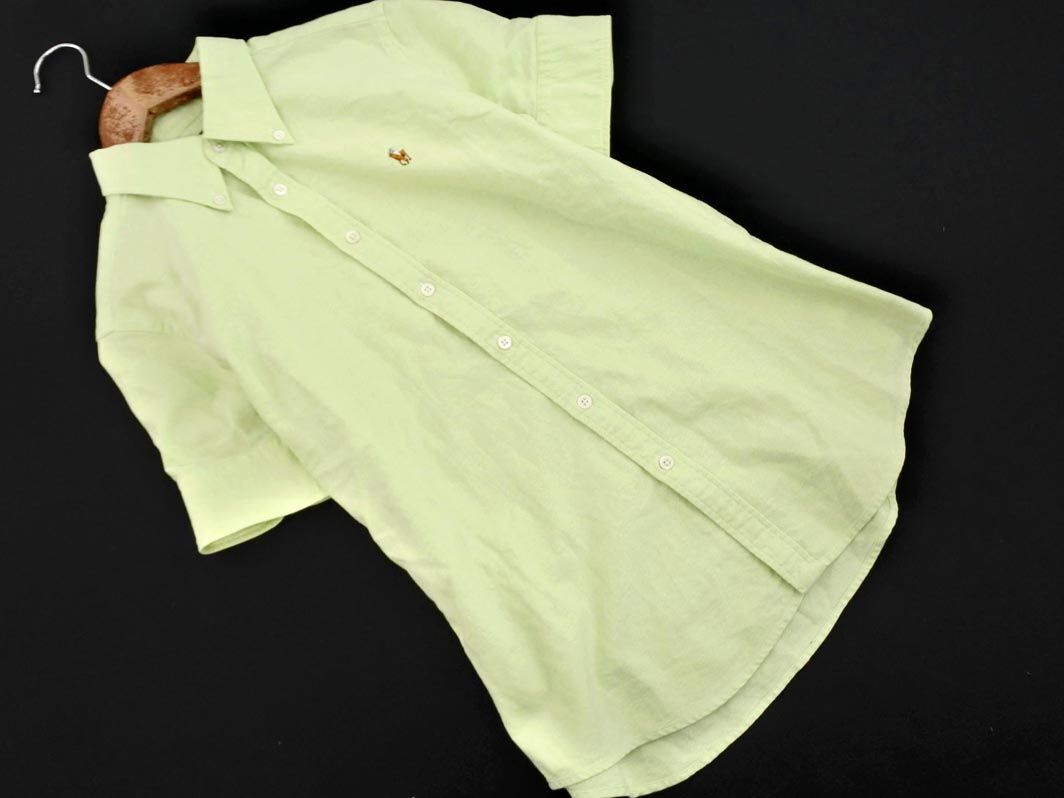  cat pohs OK Ralph Lauren Ralph Lauren button down shirt size9/ yellow green #* * edc6 lady's 