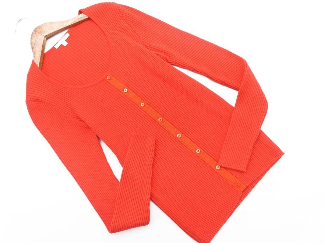 PAULE KA paul (pole) ka front button rib knitted sizeM/ orange #* * edd0 lady's 