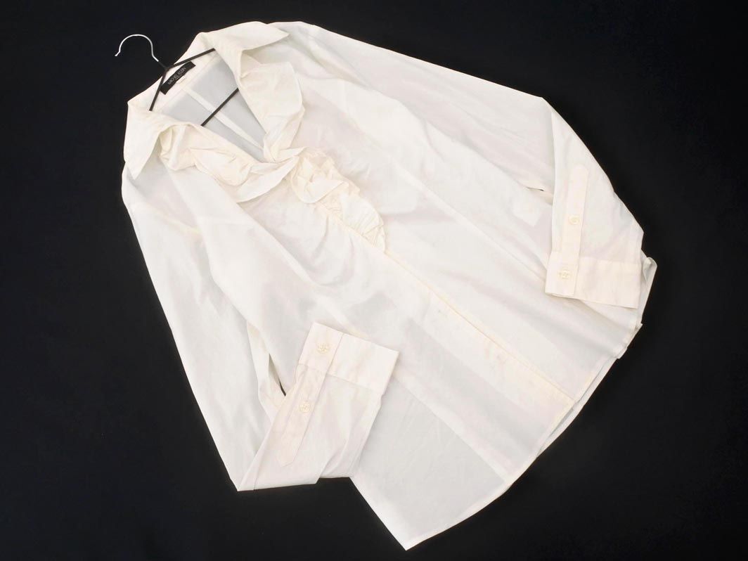 MICHEL KLEIN Michel Klein frill blouse shirt size42/ ivory #* * edc9 lady's 