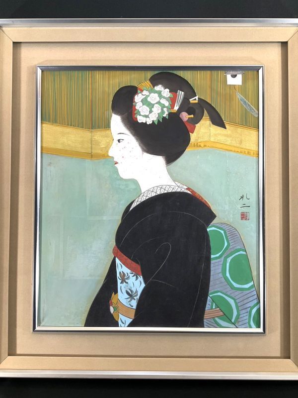 嶋谷自然「なす」色紙日本画 額44.5×41.4絵27×24cm 嶋谷自然「なす」色紙日本画 額44.5×41.4絵27×24cm gallery