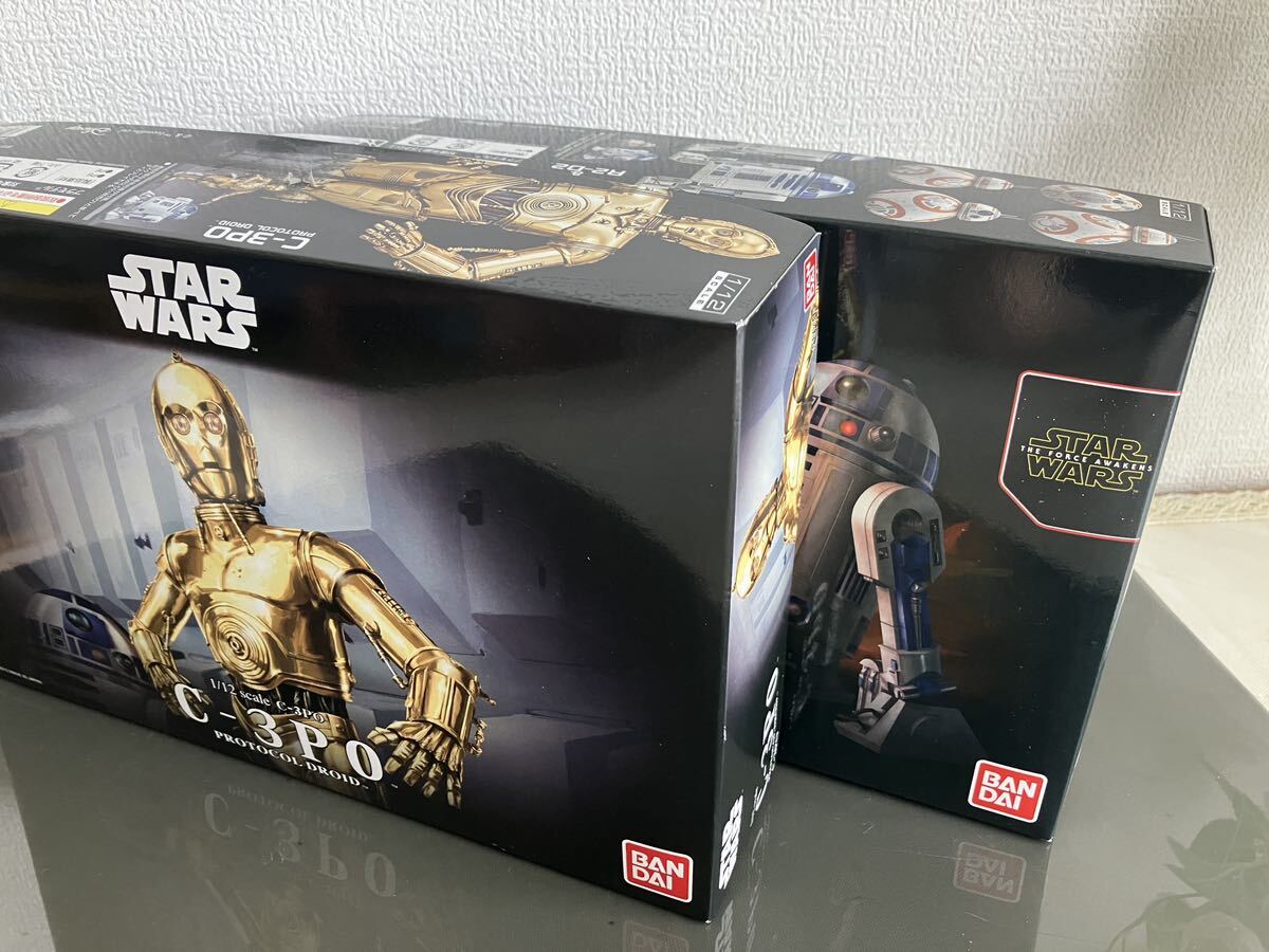 レア バンダイ STARWARS スターウォーズ ドロイド 3体 C-3PO R2-D2 BB-8 プラモデル 未組立 セット 検) ロボット Robot マンダロリアン_画像3