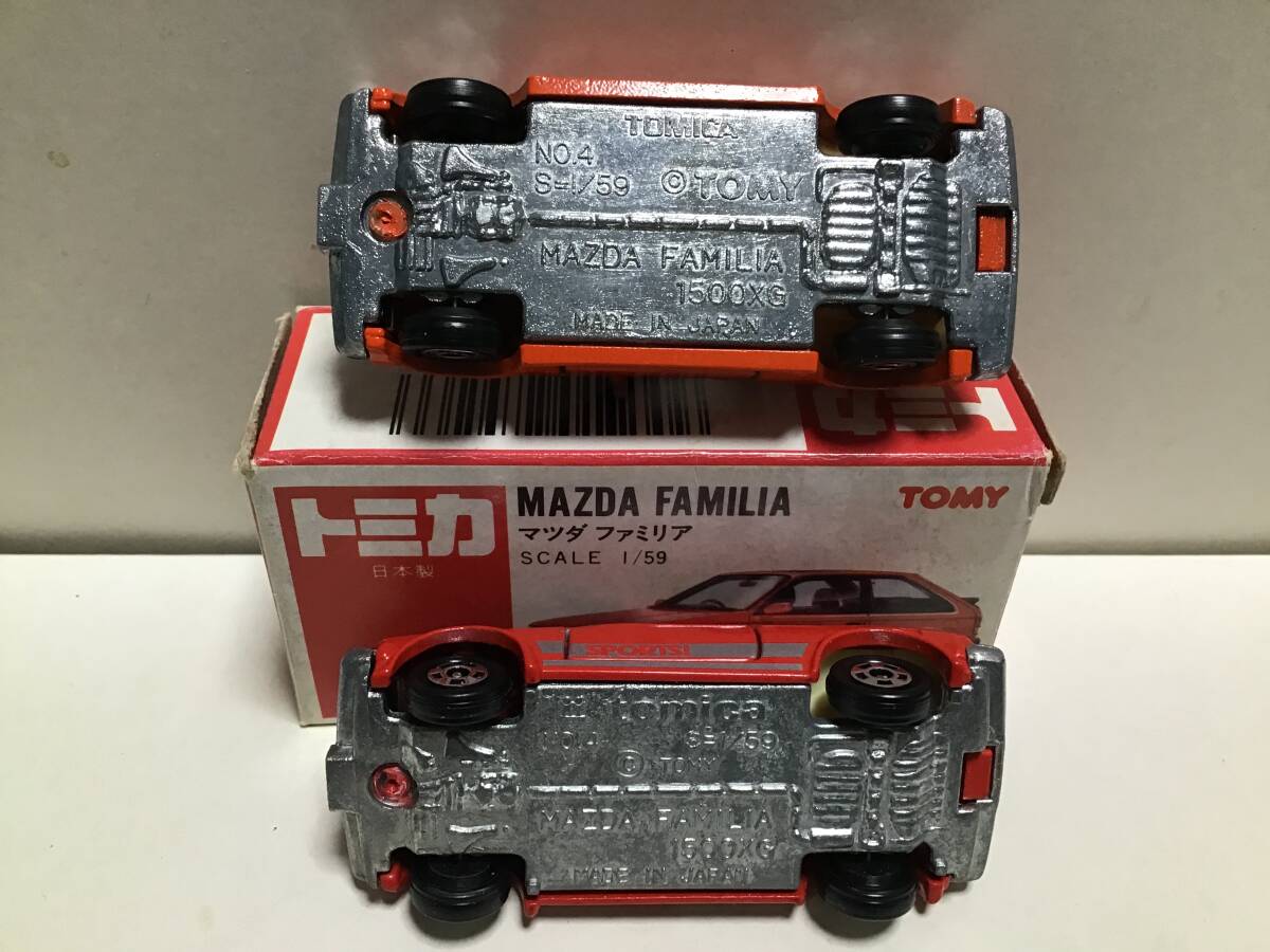 トミカ 赤箱 4 マツダ ファミリア 1500XG 日本製 2台セット 一般輸出仕様 の画像4