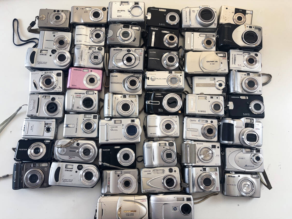 50台 ジャンクデジカメ コンパクトデジタルカメラ 大量 まとめ売り まとめ セット CANON NIKON KODAK OLYMPUS FUJIFILM 04013④の画像1